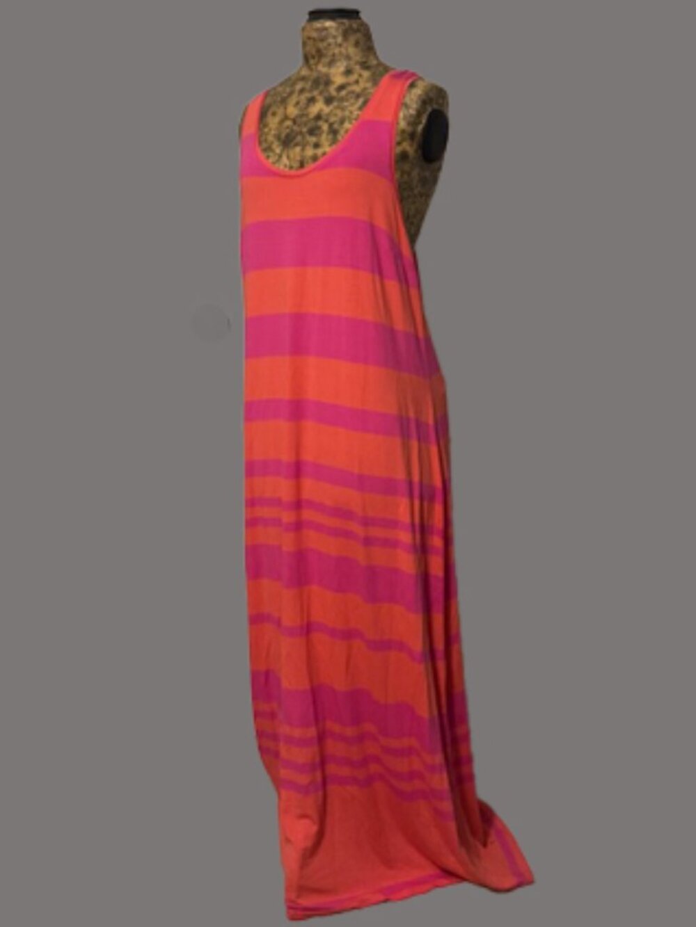 Cynthia Rowley Striped Racerback Tank Maxi Dress sz large